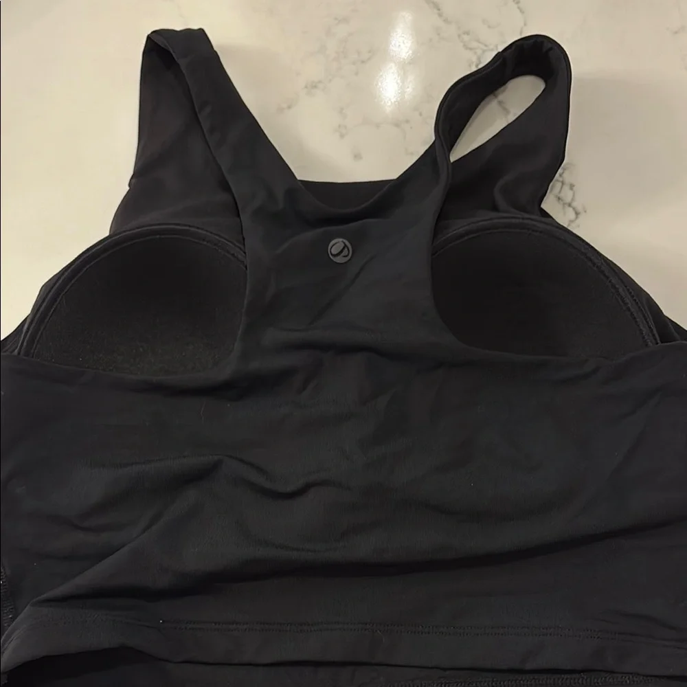 Womens Black Athletic Crop Top and Leggings Set - Picture 4 of 7